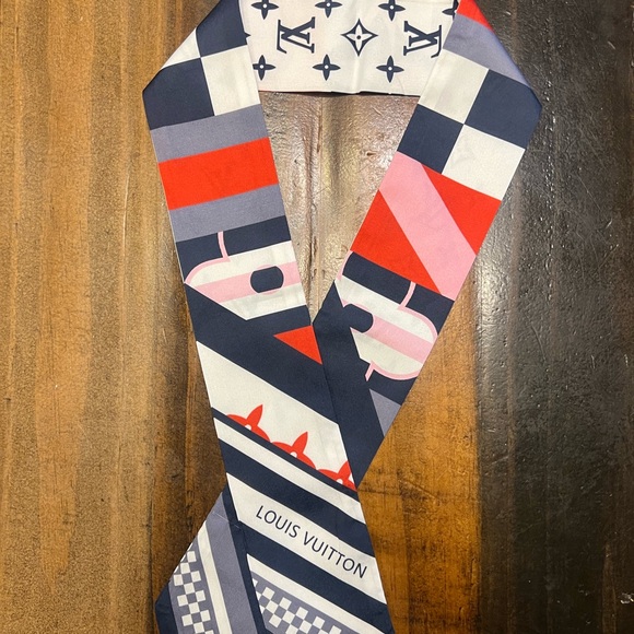 Louis Vuitton Accessories - Louis Vuitton Flag BB Graphic Scarf in Red, Pink, and Blue